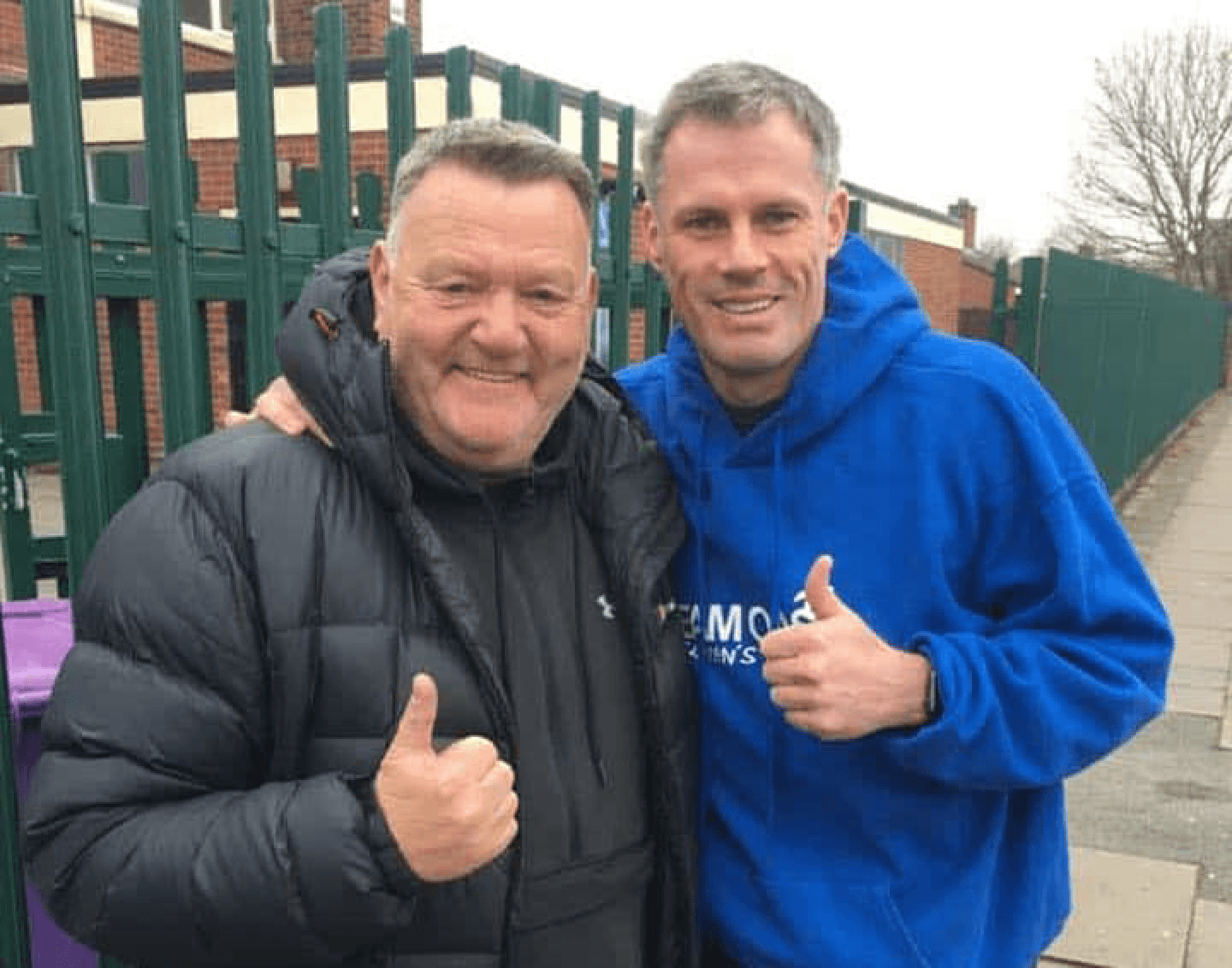 Photograph of Mark King and Jamie Carragher